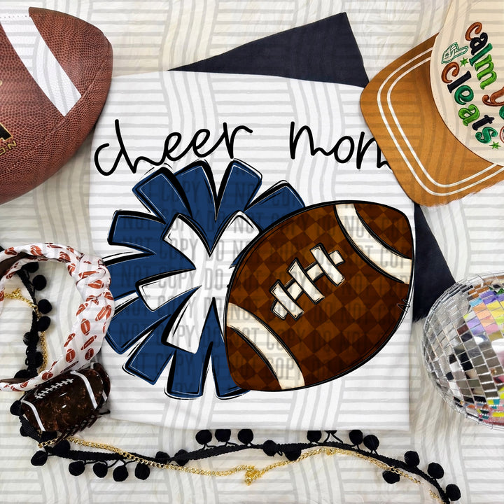 Cheer Mom DTF transfer in Navy & White