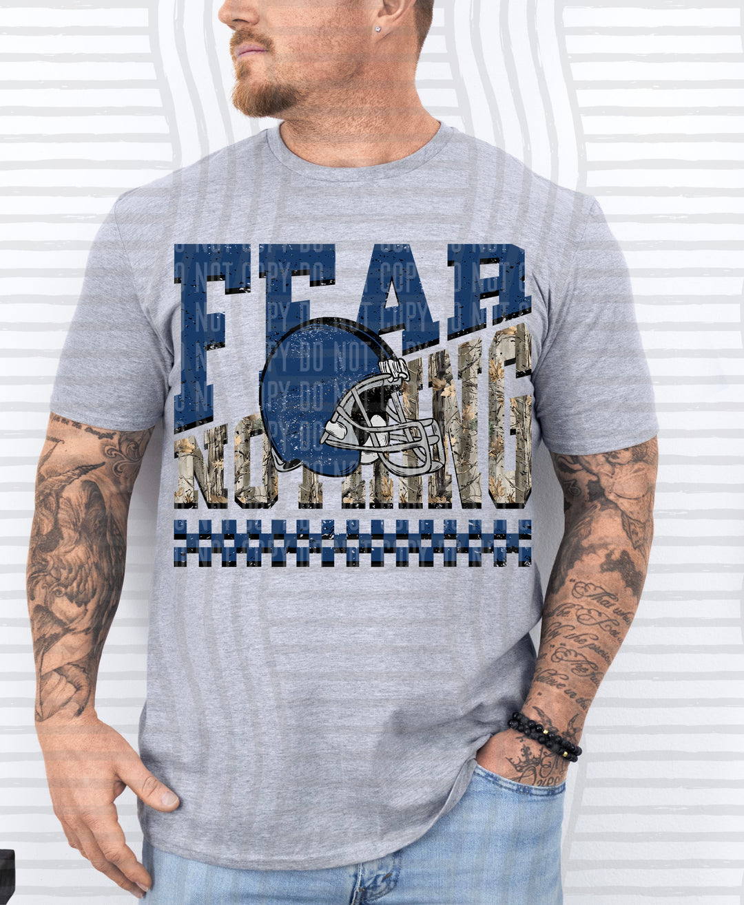 Fear Nothing Navy – Completed Tee