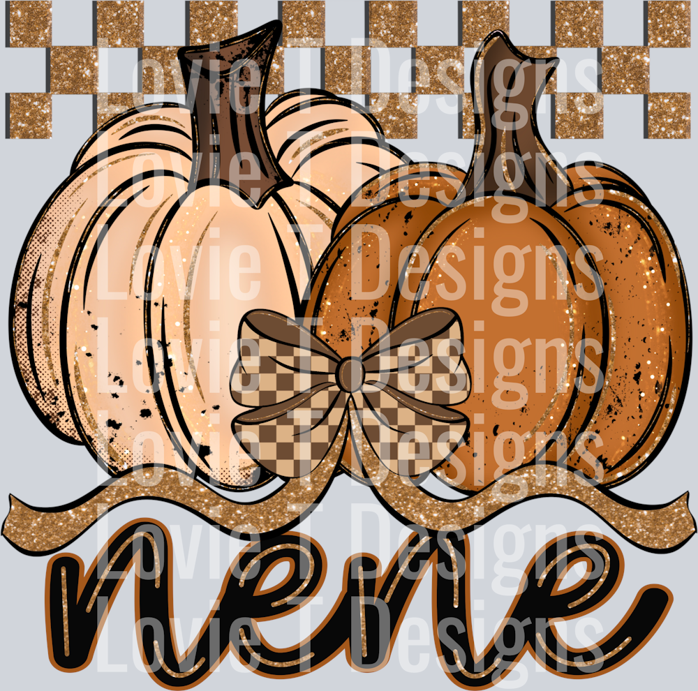 Nene Fall Checkered Glitter Pumpkin