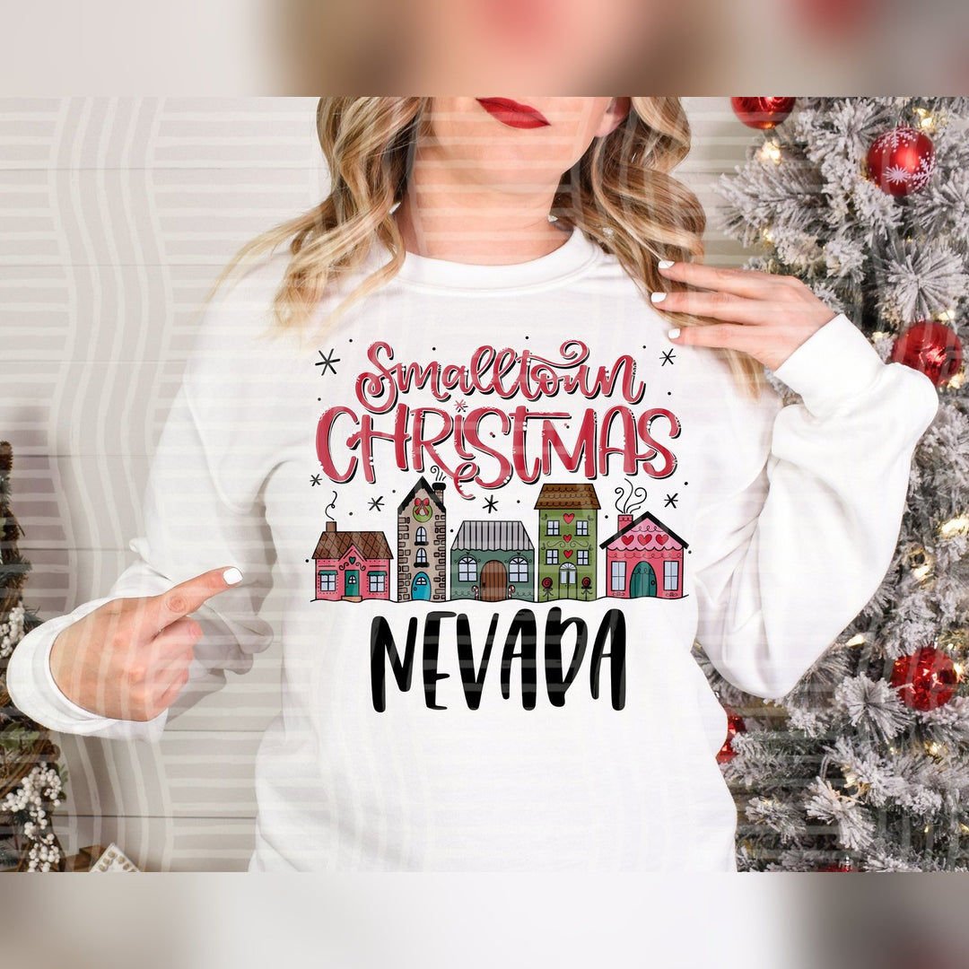 Nevada Smalltown Christmas States DTF transfer