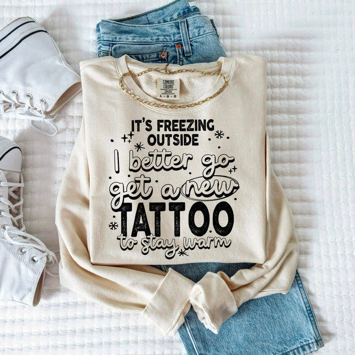 New Tattoo to Stay Warm (Black) DTF transfer – mockup