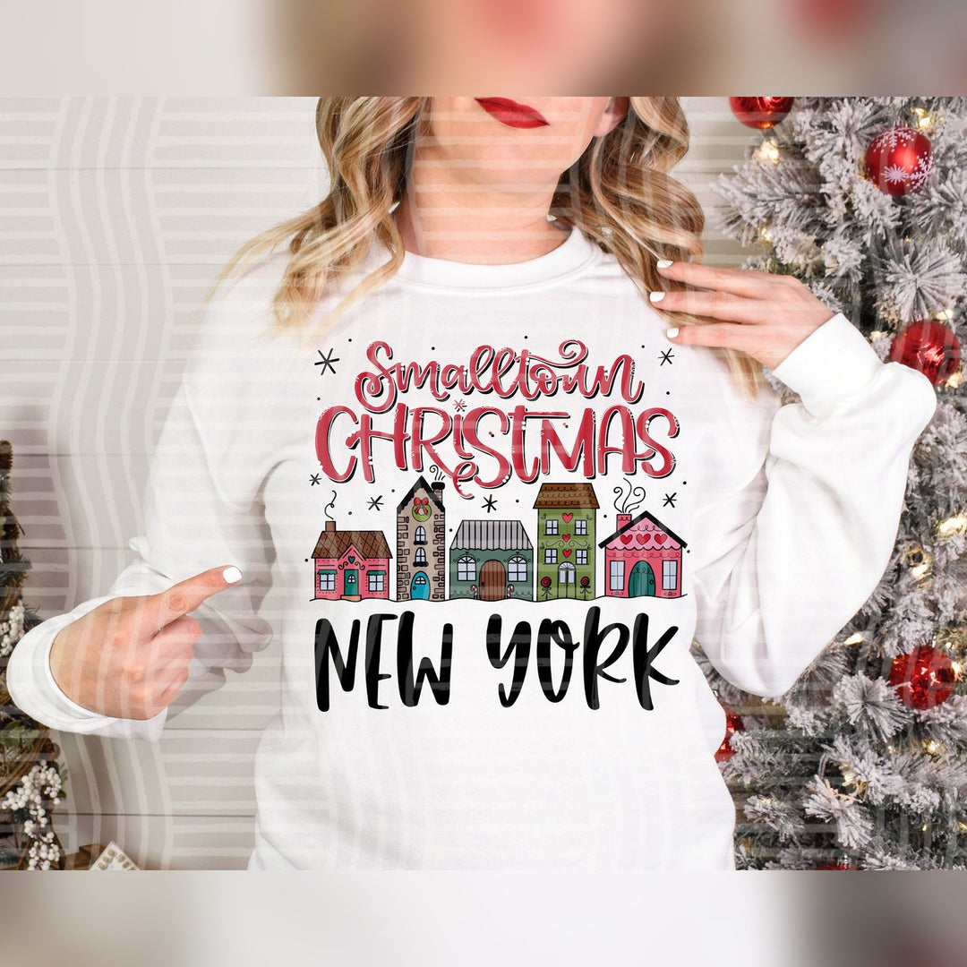 New York Smalltown Christmas States DTF transfer