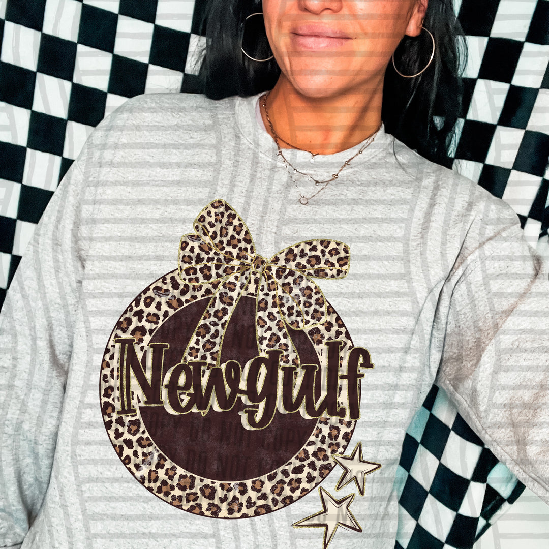 Newgulf Leopard Round mascot DTF transfer