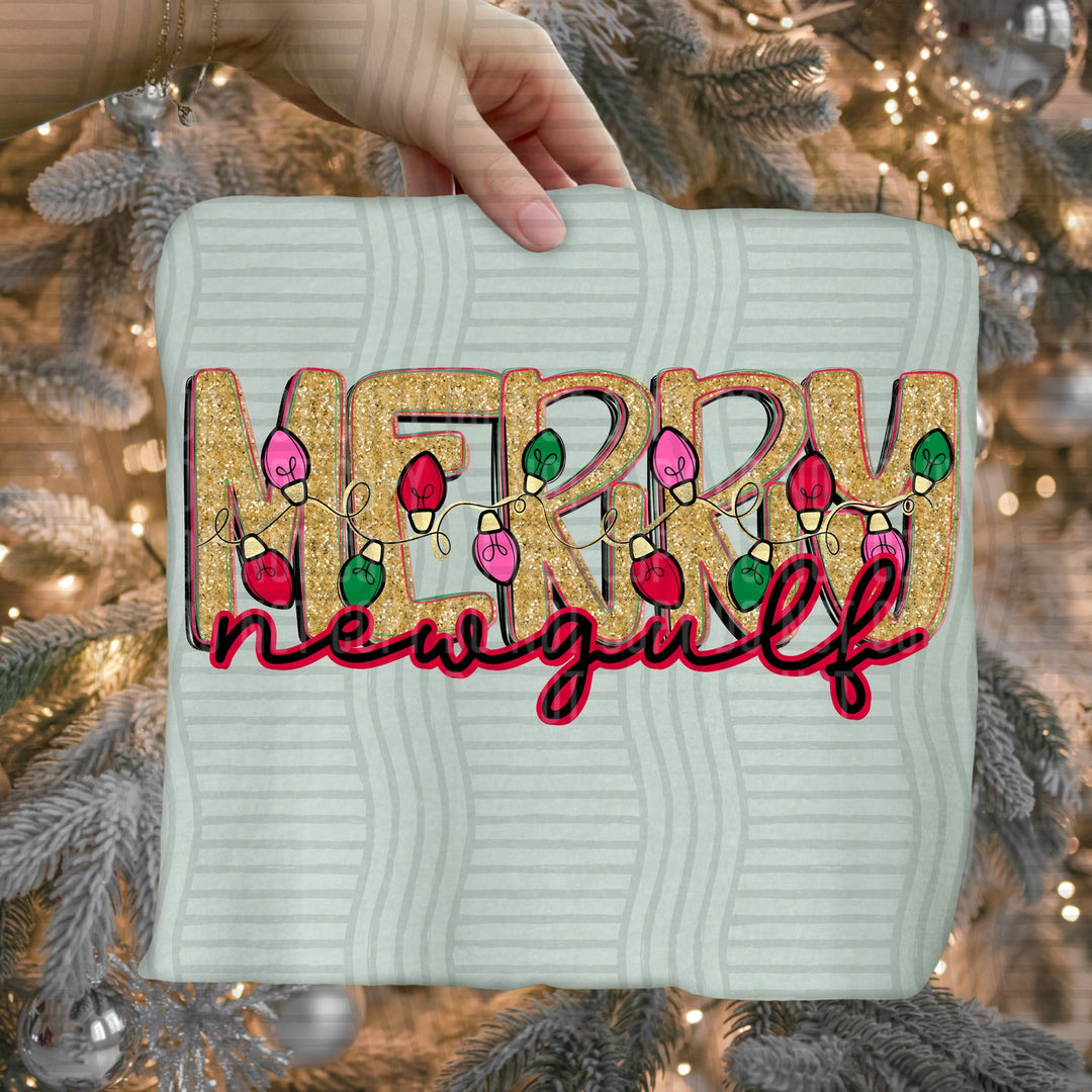 Newgulf Merry Lights Mascots DTF transfer