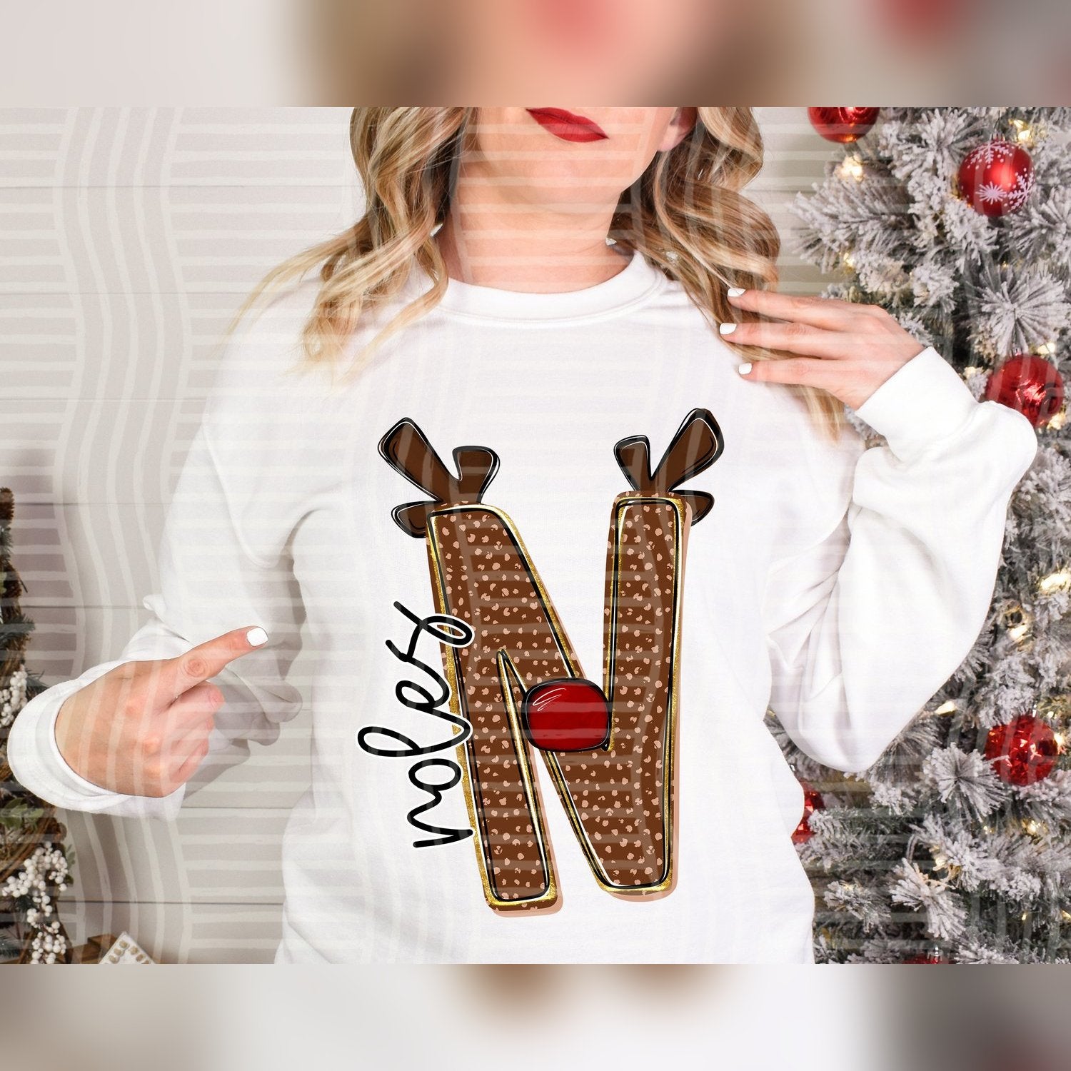 Deer Antler Initial Mascots Noles design