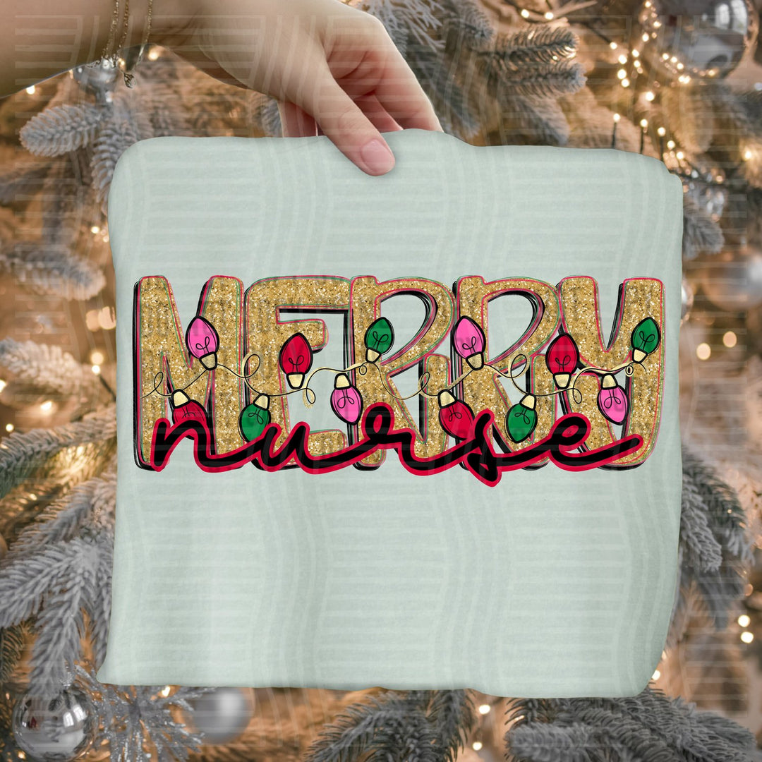 Nurse Merry Lights School Staff DTF transfer