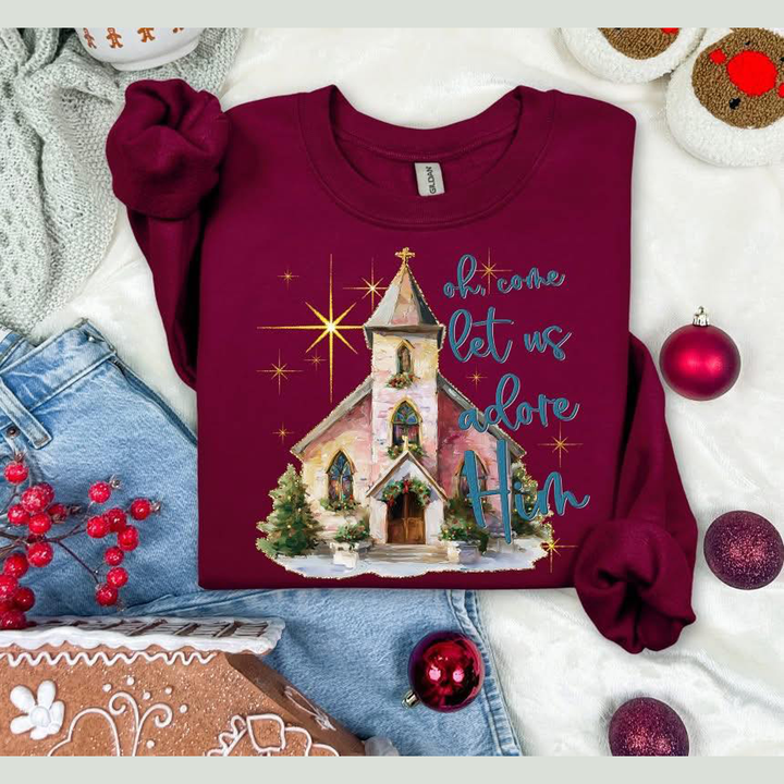 Oh Come Let Us Adore Him Church Version – DTF Transfer