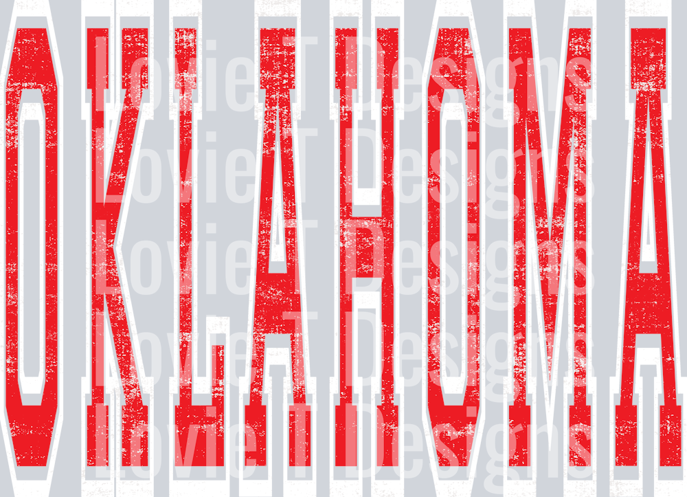 OKLAHOMA RED AND WHITE VARSITY STYLE
