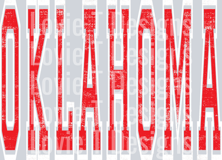 OKLAHOMA RED AND WHITE VARSITY STYLE