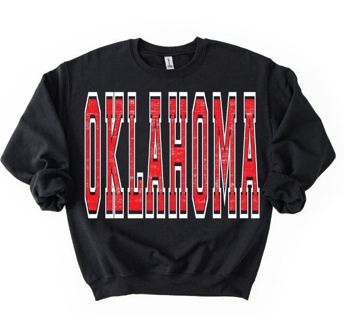 OKLAHOMA RED AND WHITE VARSITY STYLE