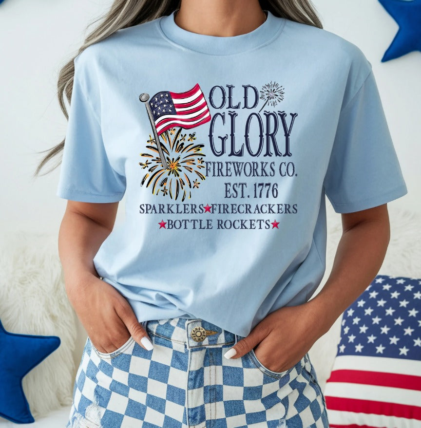 Old Glory Fireworks Co DTF transfer design – image 1