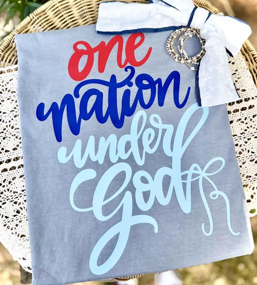 One Nation Under God DTF transfer design