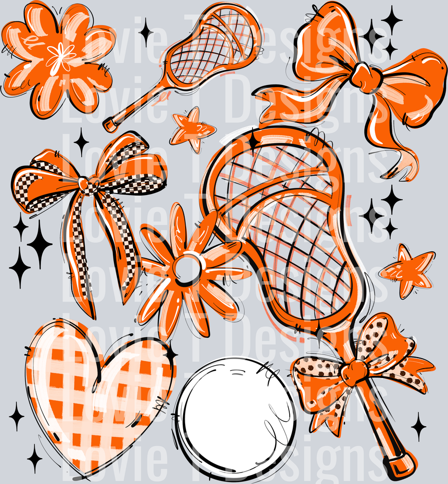 ORANGE PLAY BALL LACROSSE COLLAGE