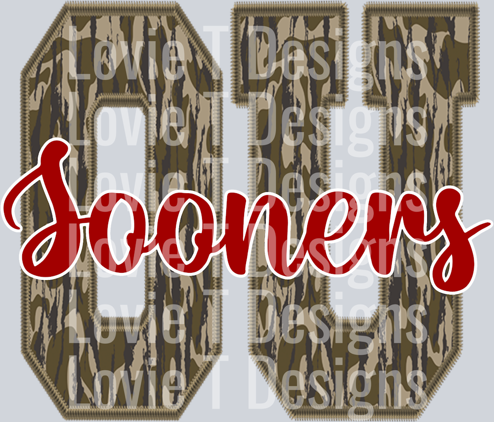 Ou_Sooners Woodland Camo Initials