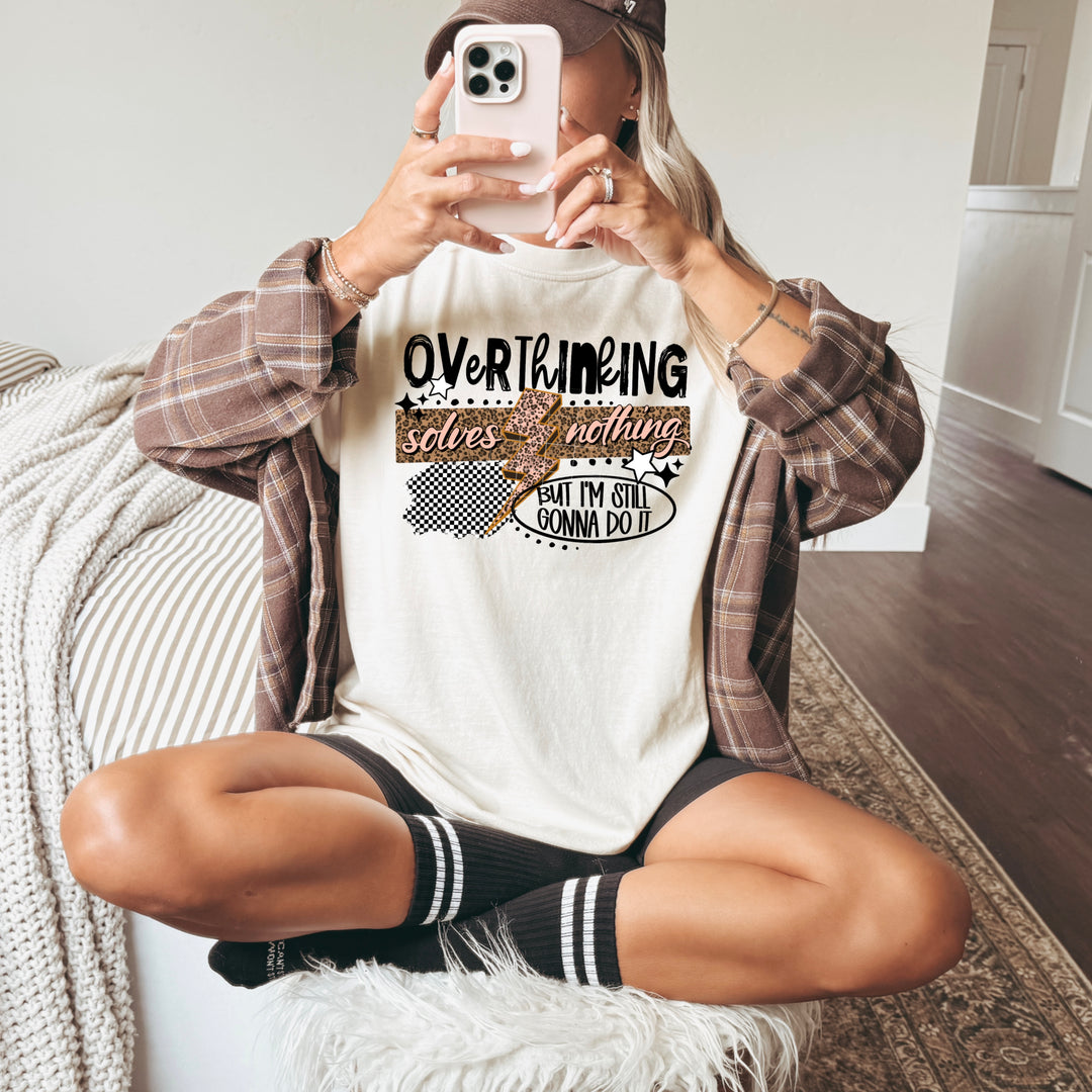 Overthinking Full Color with Black DTF transfer design – image 1
