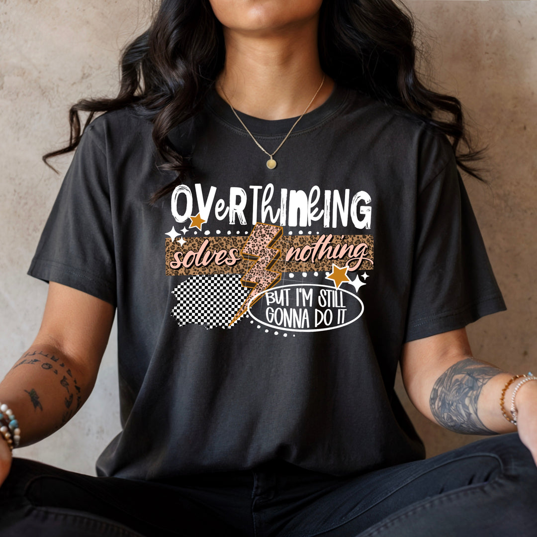 Overthinking Full Color with White DTF transfer design – image 1