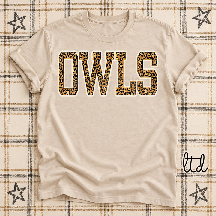 Owls Dark Leopard Mascots DTF transfer