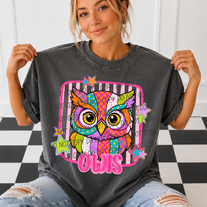 Owls Funky Fresh mascot DTF transfer