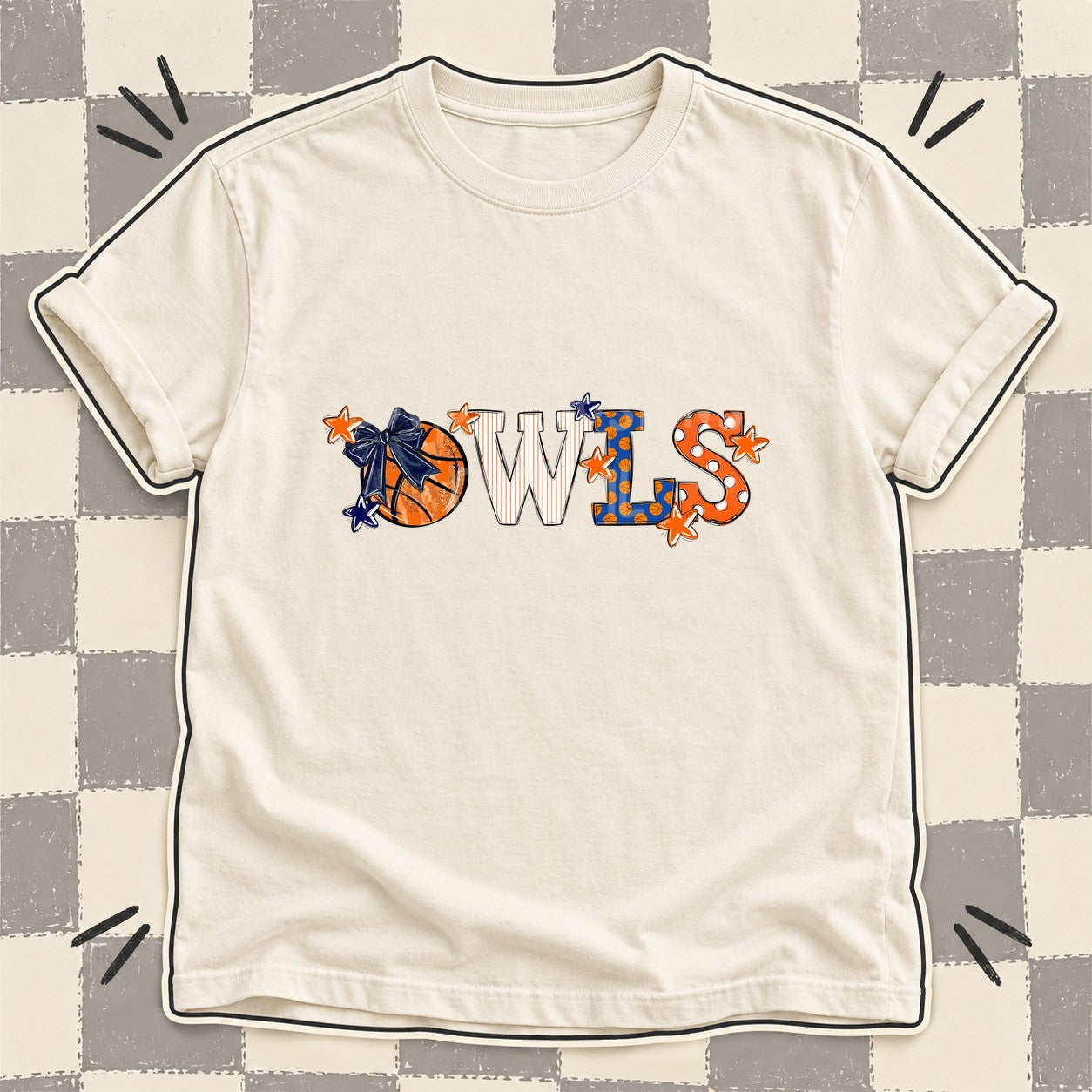 Mixed Doodle Basketball Mascots – Court Classic Owls design