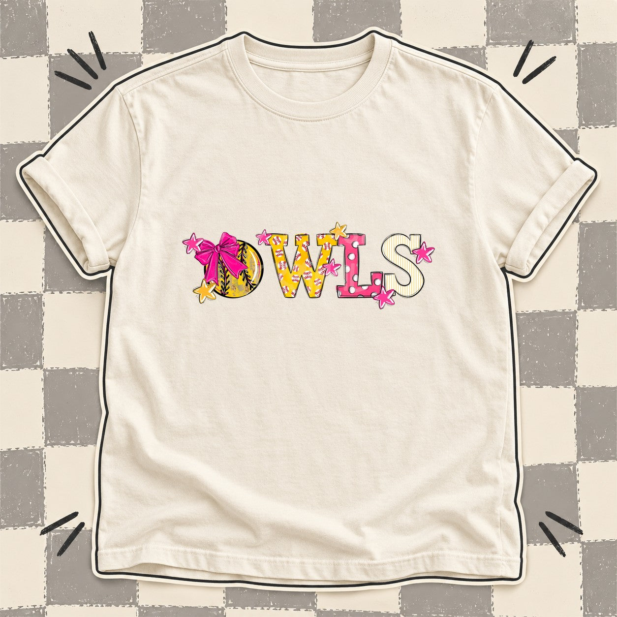 Mixed Doodle Softball Mascots – Sweet Softball Owls design
