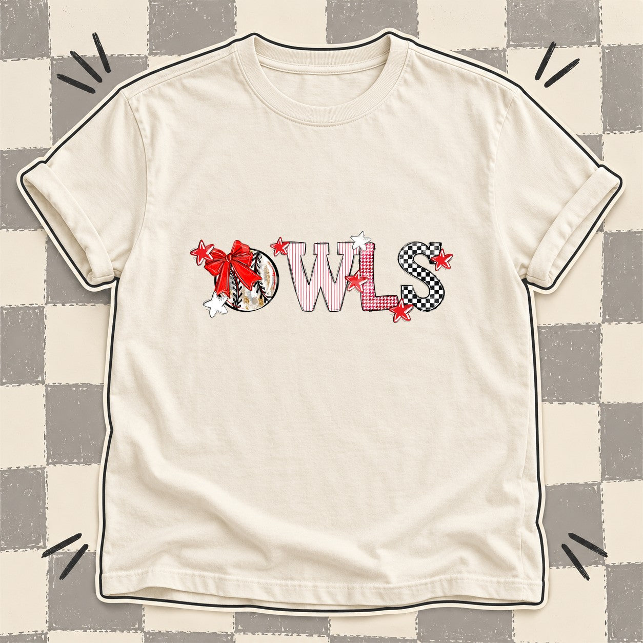 Mixed Doodle Baseball Mascots – Mascot Colors Owls Red White design