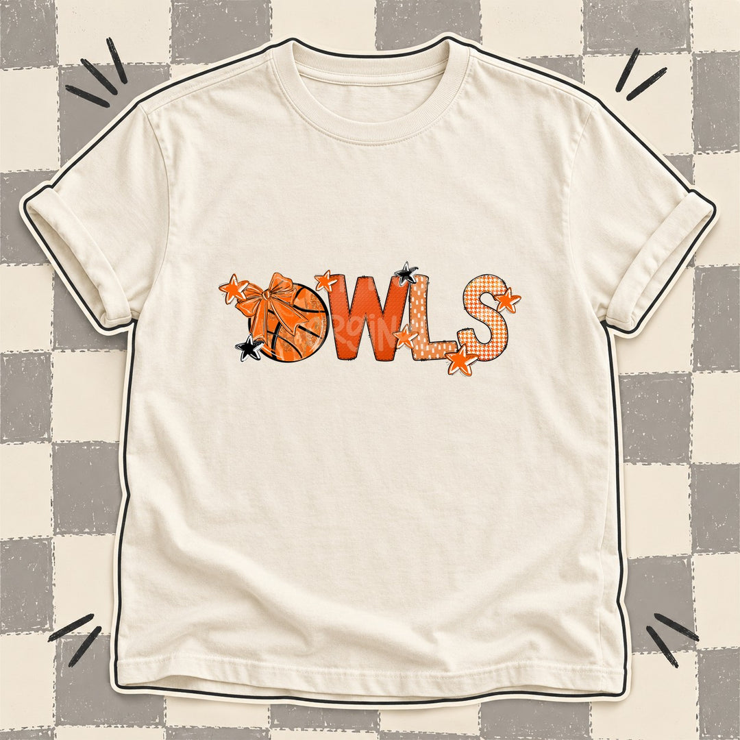 Owls Mixed Doodle Basketball Mascots – Leopard Court DTF transfer mockup