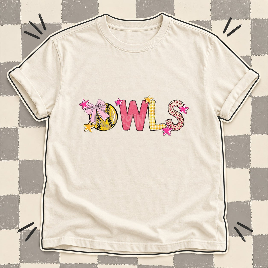 Owls Mixed Doodle Softball Mascots – Sunshine Leopard DTF transfer mockup