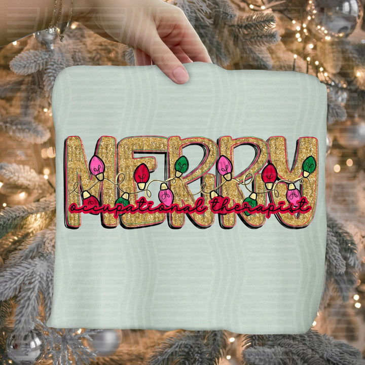 Occupational Therapist Merry Lights School Staff DTF transfer