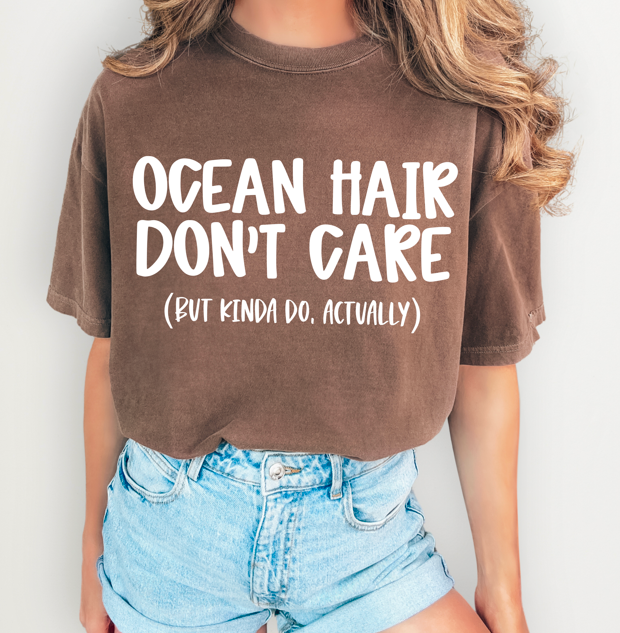 Ocean Hair White DTF transfer design – image 1