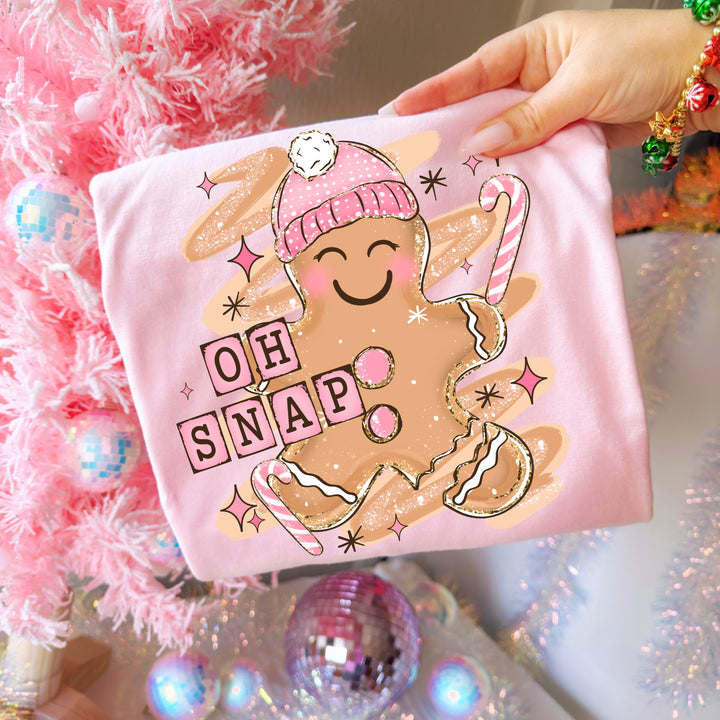 Oh Snap Pink Gingerbread DTF transfer – mockup