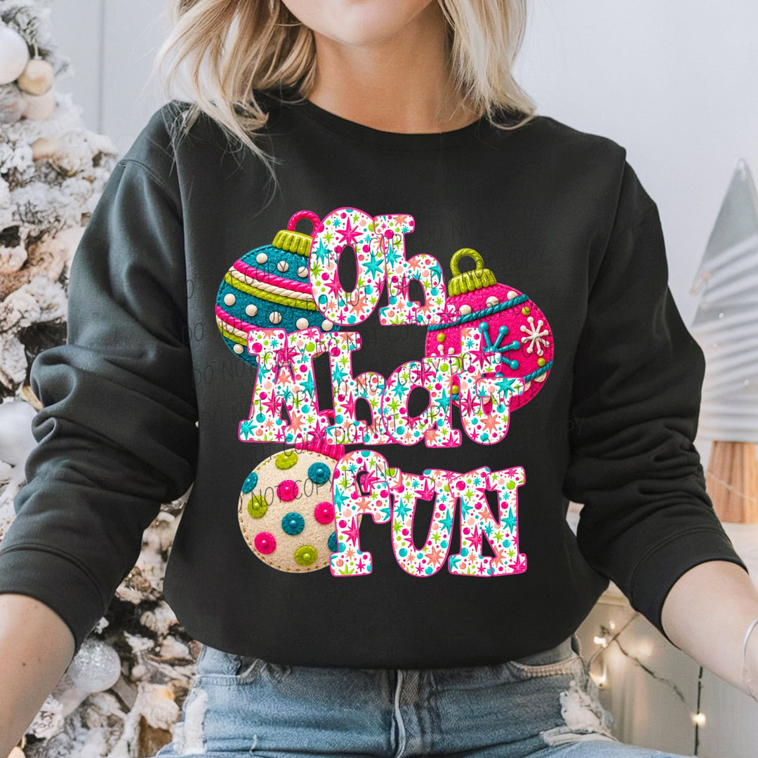 Oh What Fun Ornaments DTF transfer mockup
