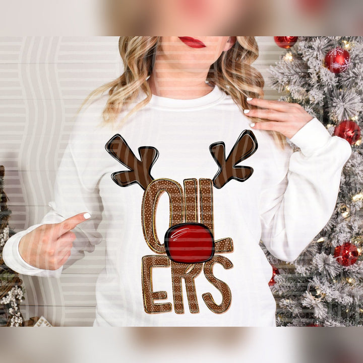 Oilers Deer Antler Mascots DTF transfer