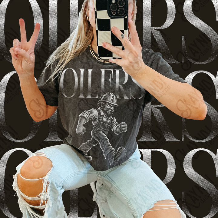 Halftone Mascots Oilers DTF transfer mockup