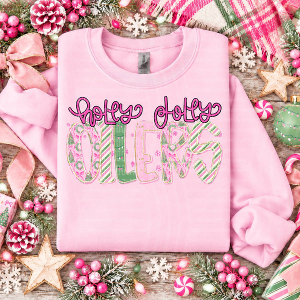 Holly Jolly Mistletoe Magic Mascots Oilers design
