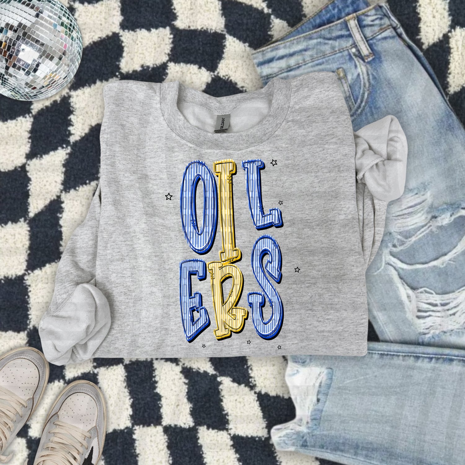 Seersucker Chic Two Color Mascots Oilers design