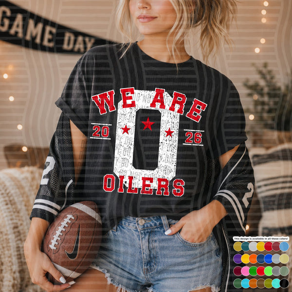 Varsity Initials White Outline Mascots Oilers design