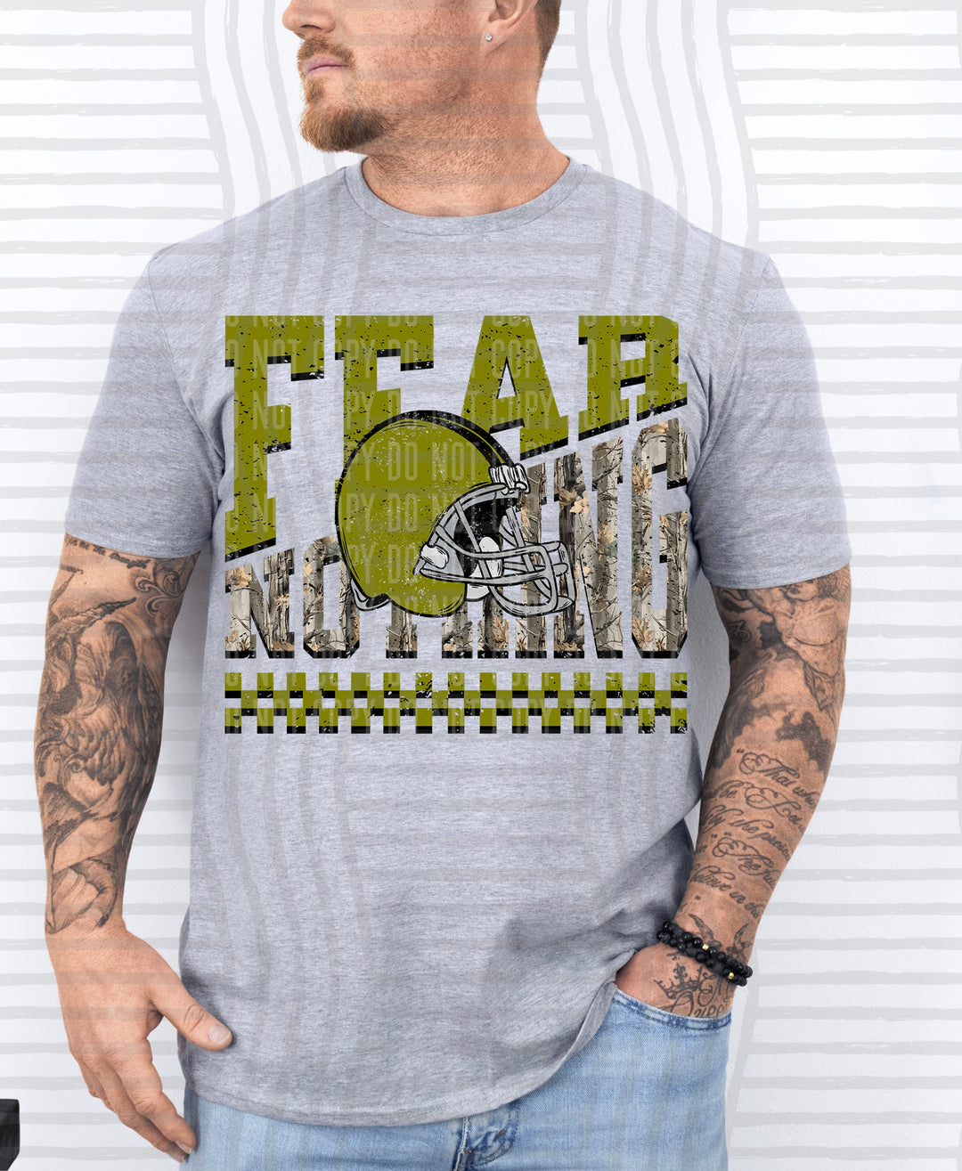 Fear Nothing Olive – Completed Tee