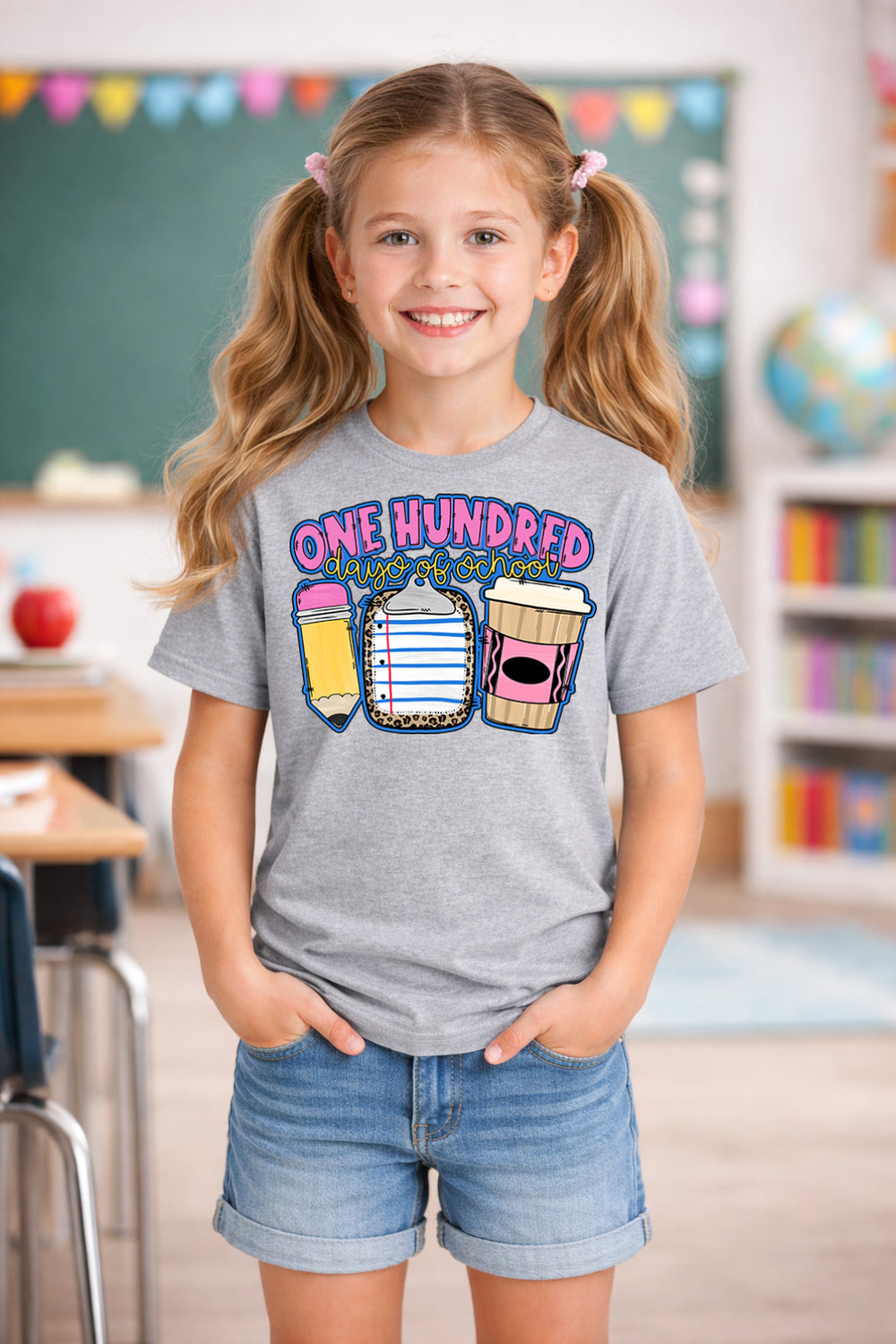 One Hundred Days of School DTF transfer design