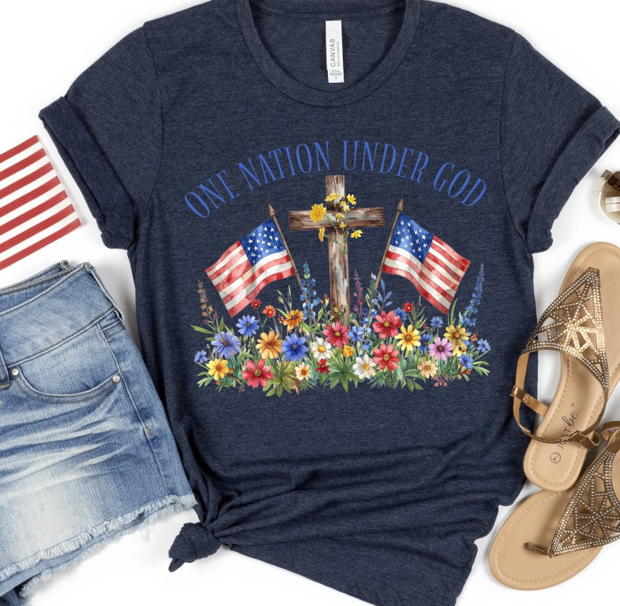 One Nation Under God Memorial DTF transfer design – image 1
