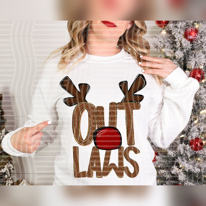 Outlaws Deer Antler Mascots DTF transfer