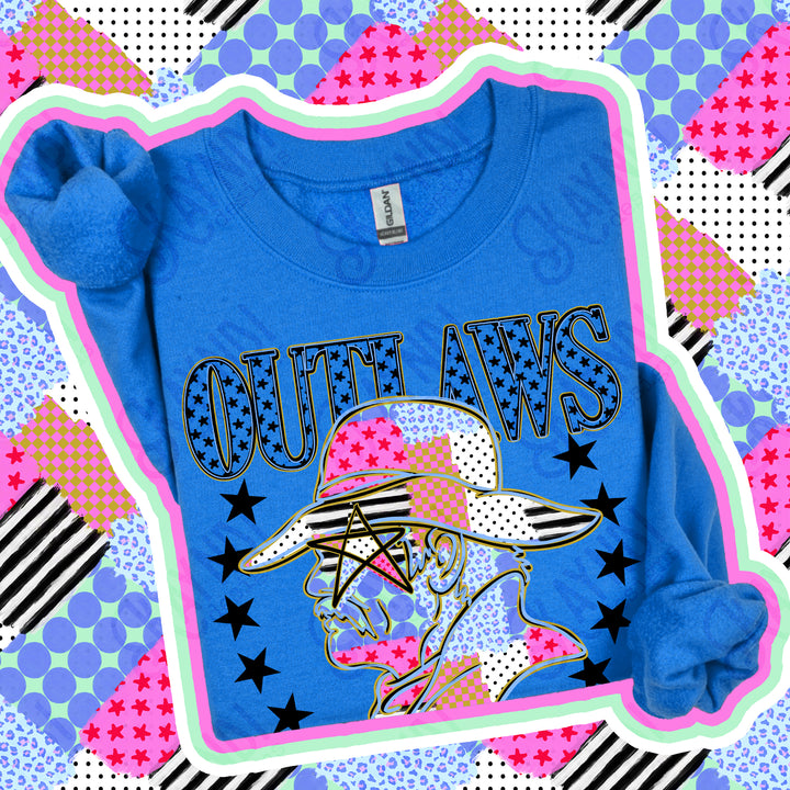 Outlaws Patchwork Varsity Stars mascot DTF transfer