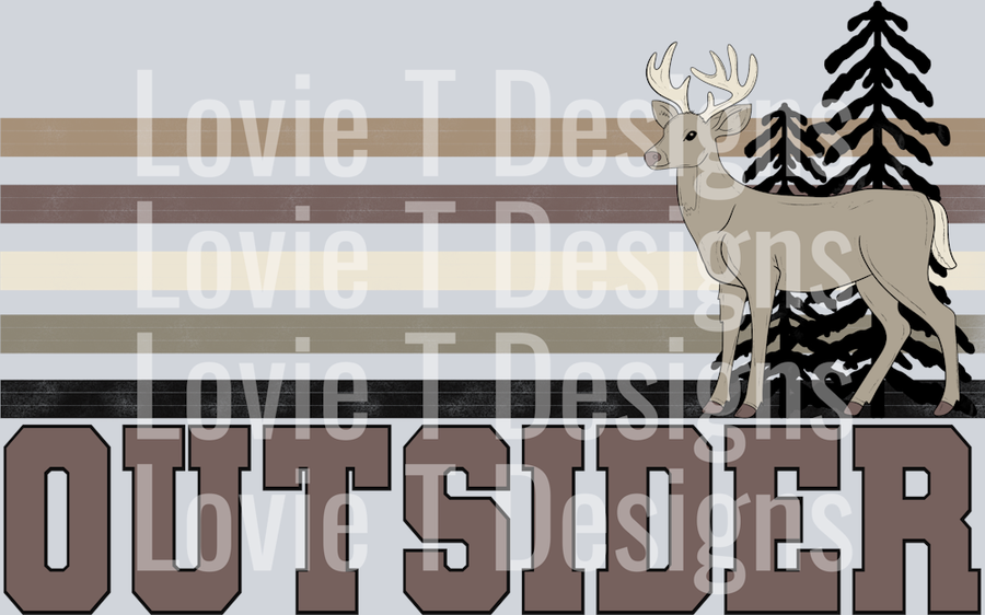 Outsider Retro Stripe Deer
