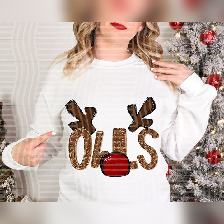 Owls Deer Antler Mascots DTF transfer