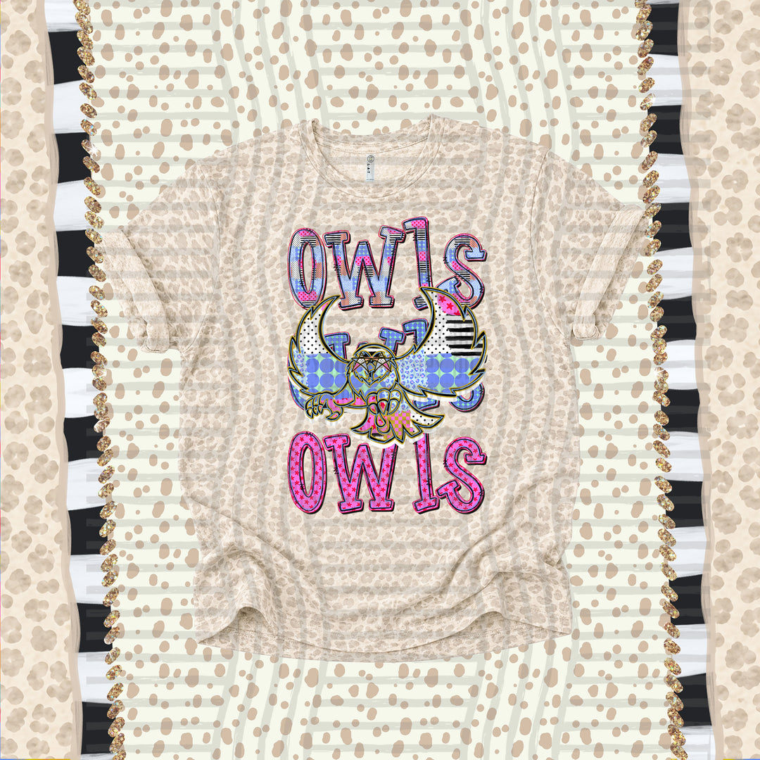Owls Dolly Doodle mascot DTF transfer