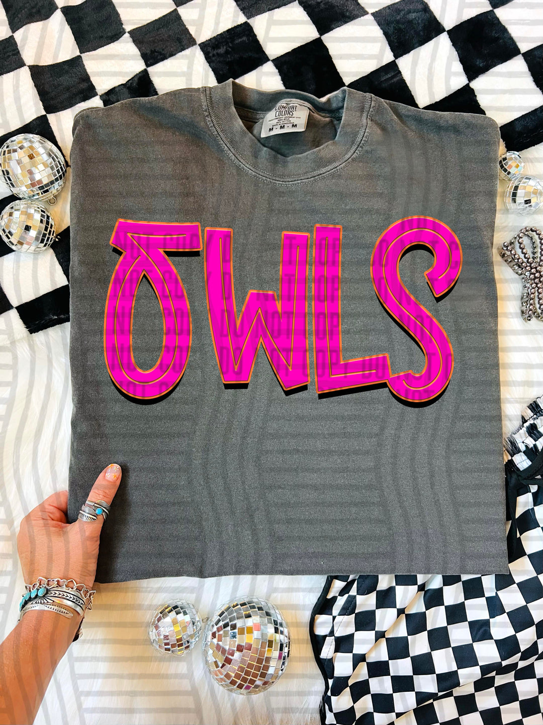 Owls Pink Punch mascot DTF transfer