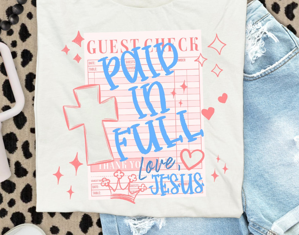 Paid in Full Faith DTF transfer design
