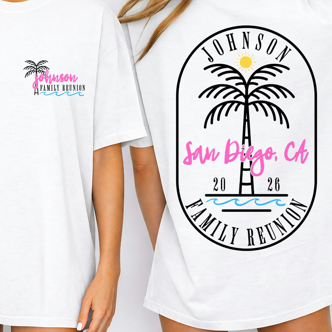 Palm Tree Family Reunion customizable DTF transfer