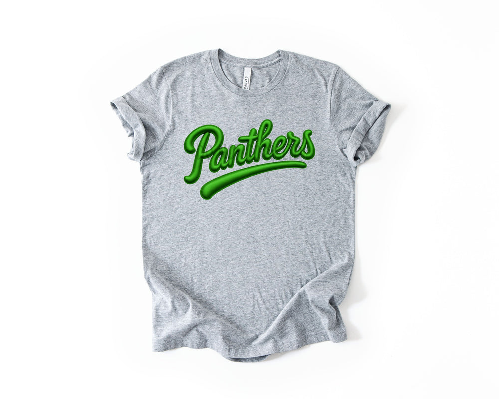 Panthers Faux Puff Green DTF transfer design – image 1