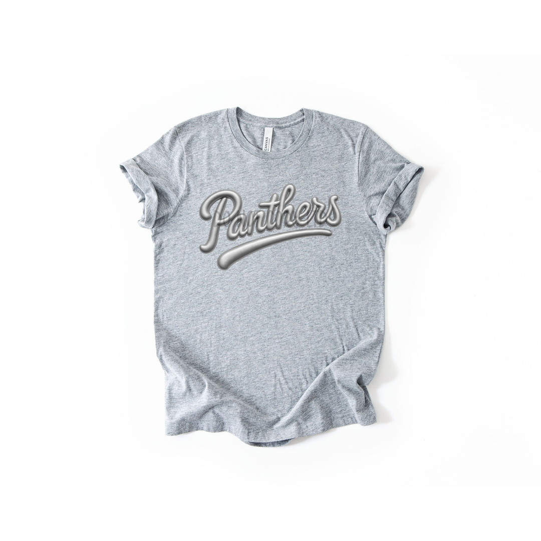 Panthers Faux Puff Silver – DTF Transfer