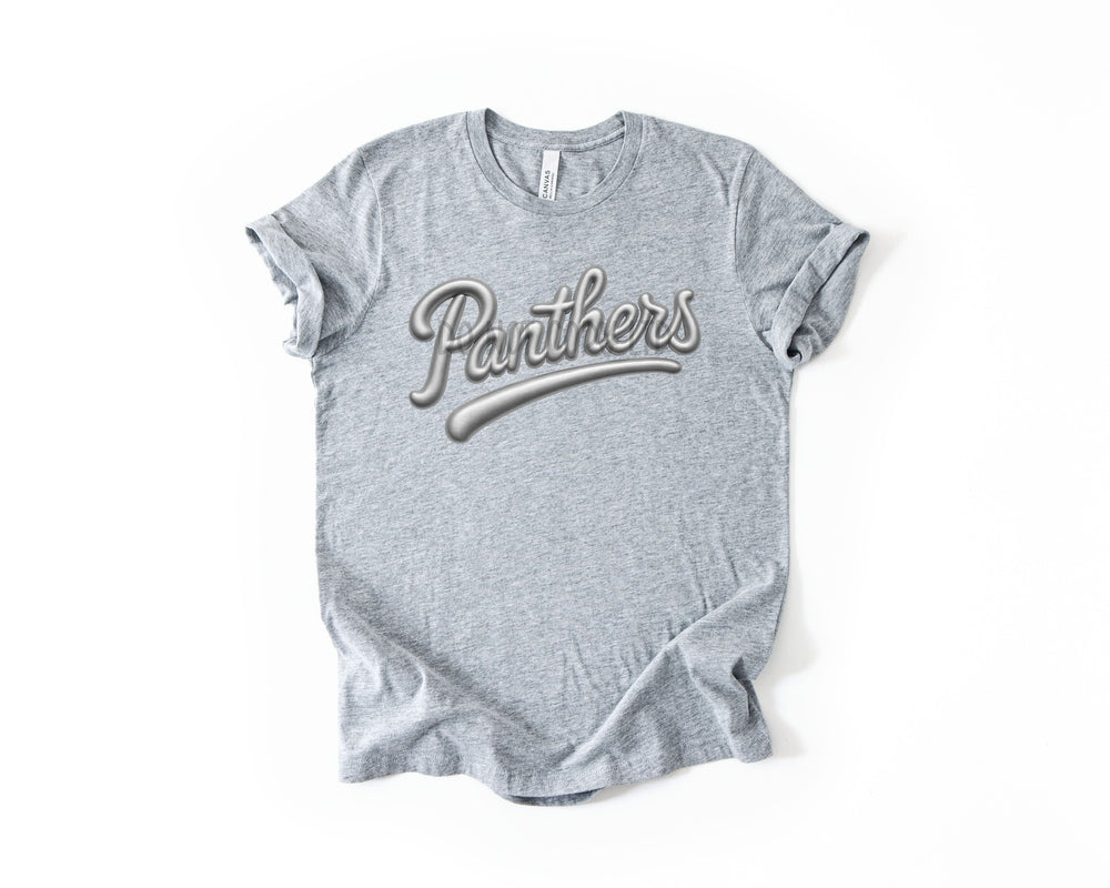 Panthers Faux Puff Silver DTF transfer design – image 1